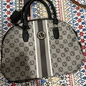 Stylish Gray Patterned Handbag